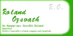 roland ozsvath business card